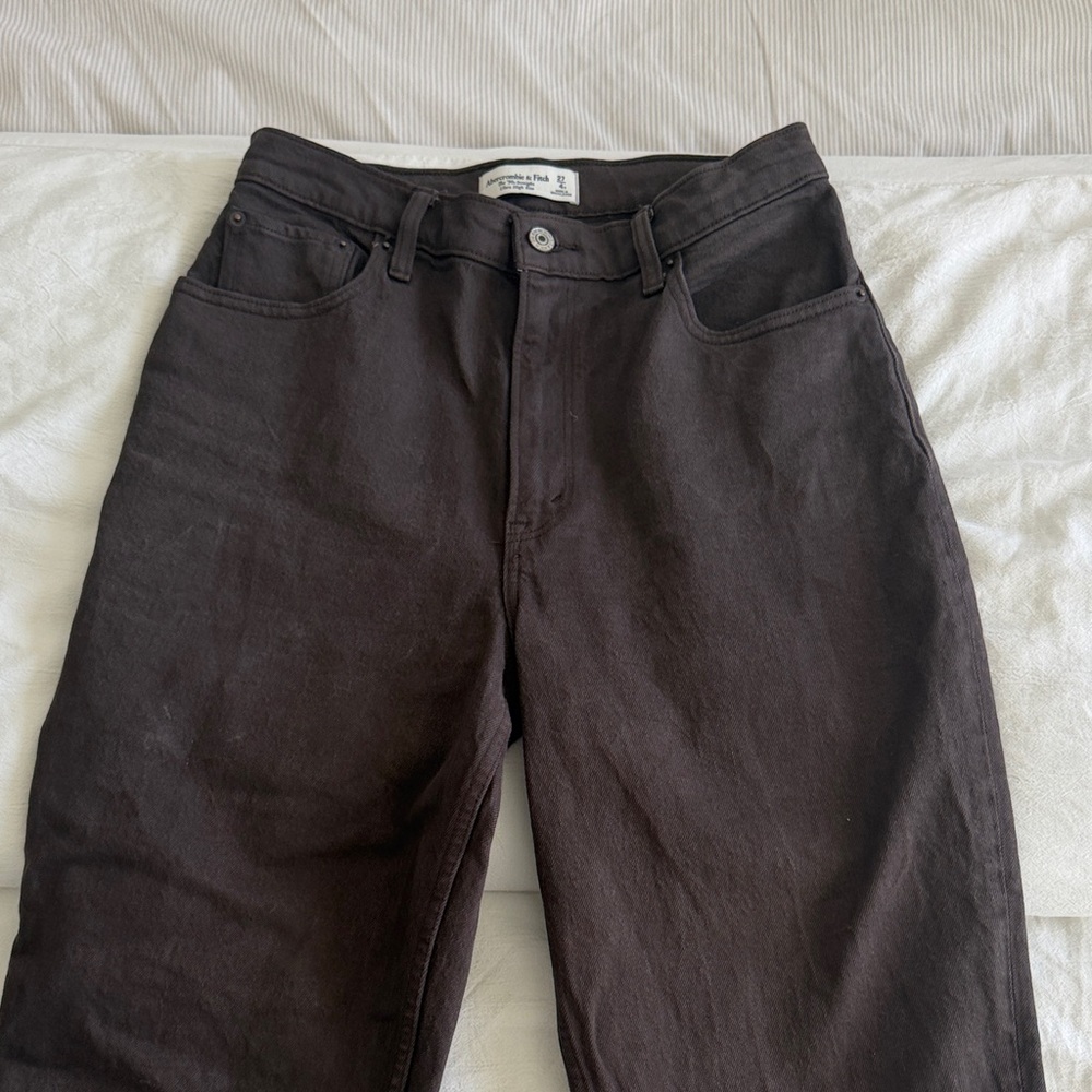 Abercrombie & Fitch Women's 90s  Straight Ultra High Rise Jeans - Brown